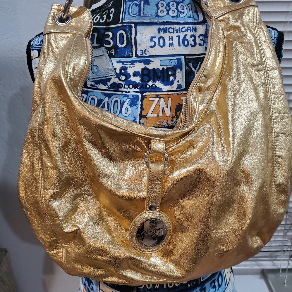 Junior Drake Gold Leather Hobo